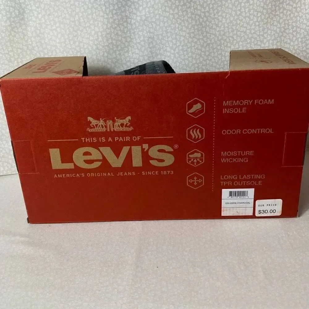 LEVIS Mens Faux Suede Scuff Slippers - Gray